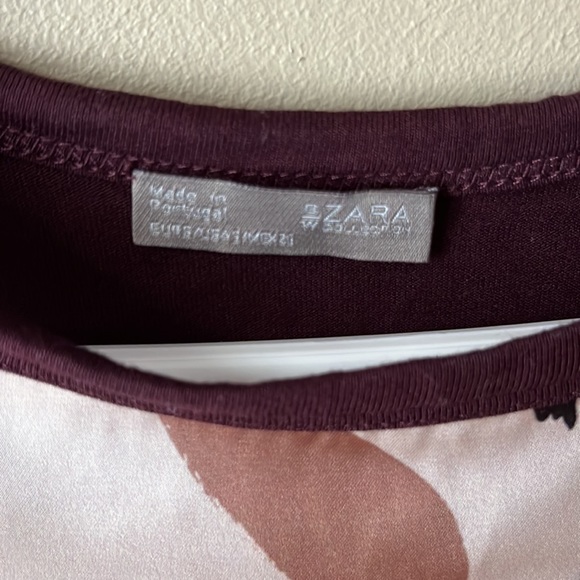 Zara Short Sleeve Top with Silky Print - Picture 4 of 4